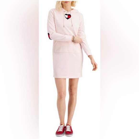 ❤️Tommy Hilfiger NWT Heart Hoodie Dress S - Picture 3 of 13